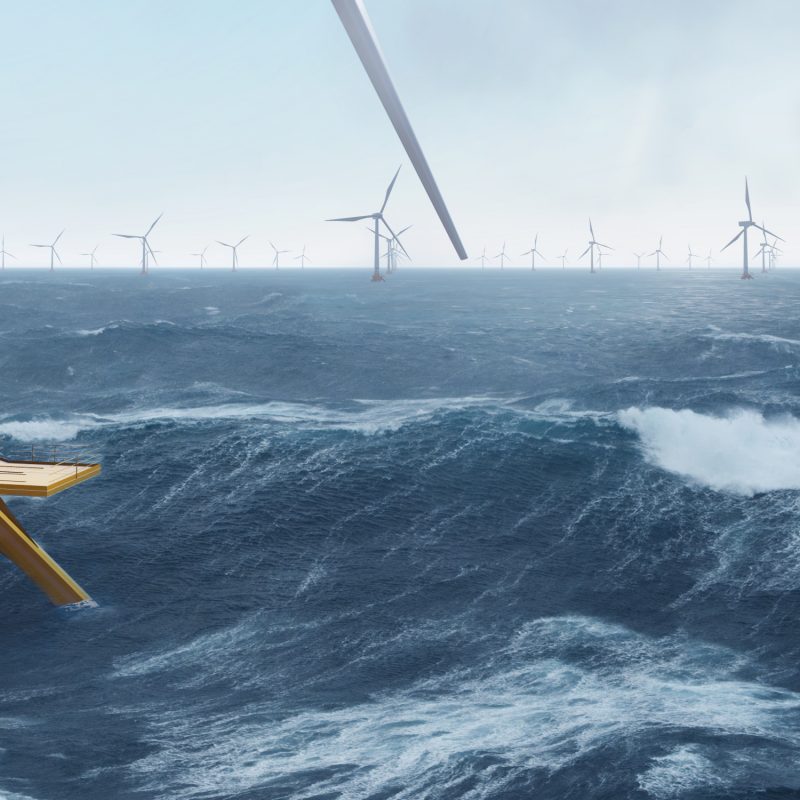 SBM Offshore Artist impression of wind turbines at sea