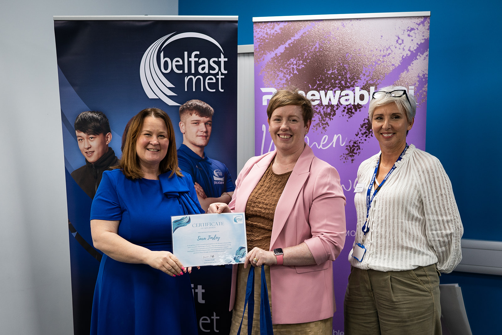 Belfast Met awarding Sara Tinsley her certificate